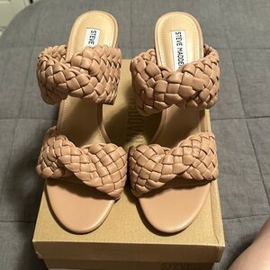 Steve Madden Women's Nude Braided Heels Twisted Tan